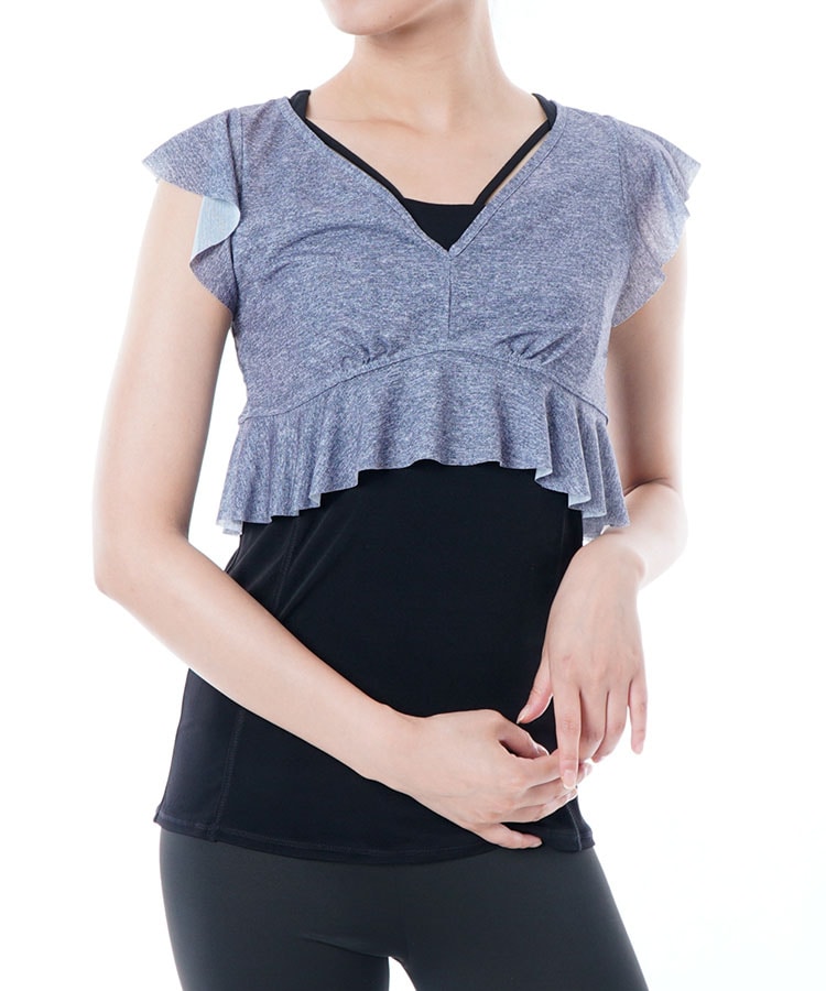 Lapre Jillstuart フリルブラトップバッククロスタンクセット S 杢