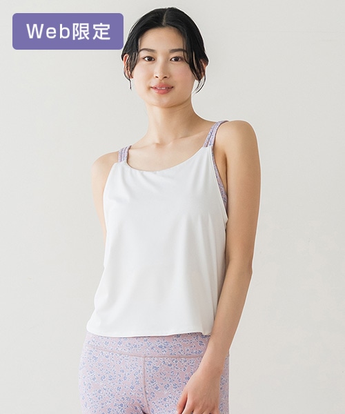 【SUKALA】ノスタルジックフラワープリントカバータンクトップ