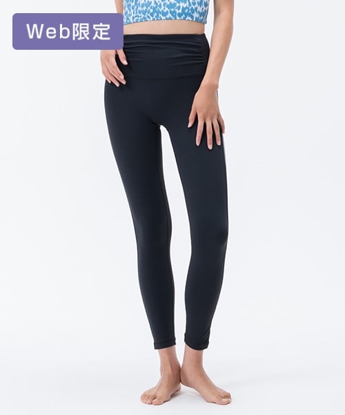 SUKALA】サイドロゴギャザーレギンス(XS・Lサイズ プラム・ネイビー