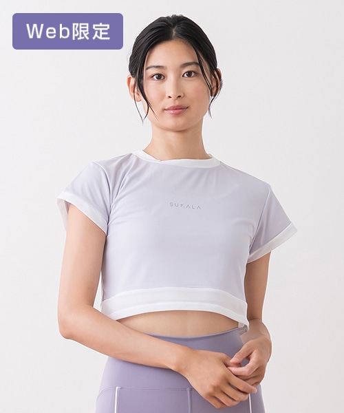 【SUKALA】アクティブシアーカラークロップドTee