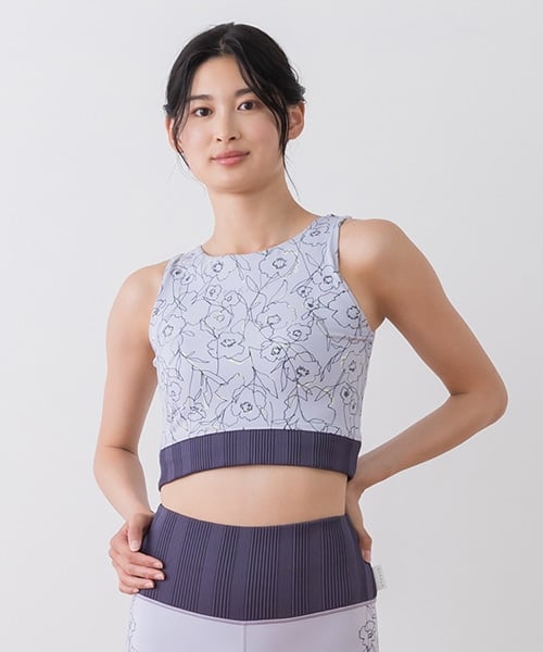 【SUKALA】ドローイングフラワーショートタンクトップ