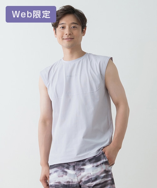 【SUKALA】メンズペーパーライクノースリーブ