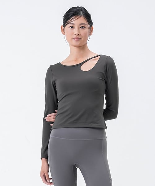 【SUKALA】カップ付きモダンカットアウトロングスリーブ