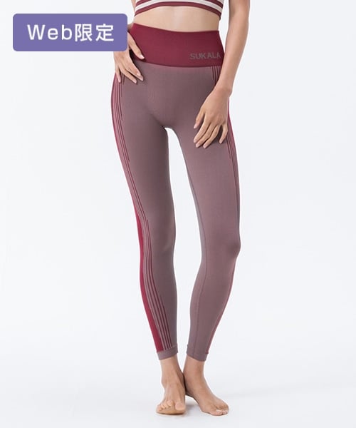 【SUKALA】シャドーストライプメランジレギンス