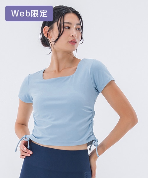 【SUKALA】カップ付きルーシュドサイドTee