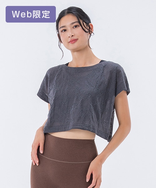 SUKALA】ブラトップ付きフローラルジャガードトップス(S・M・Lサイズ