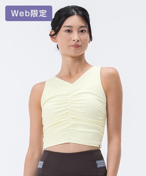 【SUKALA】アメリカンスリーブギャザータンクトップ