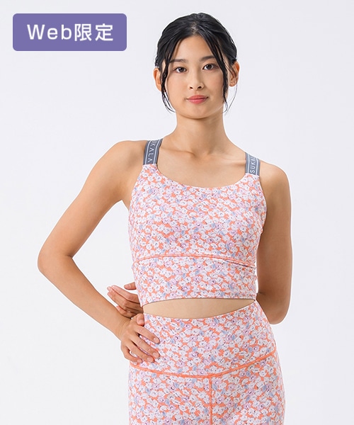 【SUKALA】フラワーガーデンプリントクロスロゴブラトップ