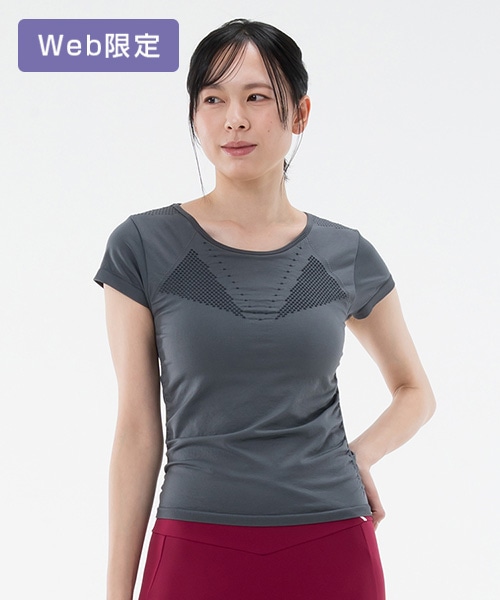 【SUKALA】カップ付きドットメッシュエンハンスTee