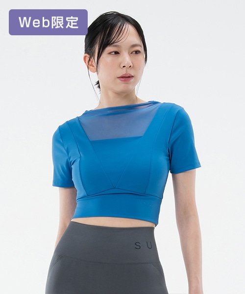 【SUKALA】カップ付きメッシュトリムTee