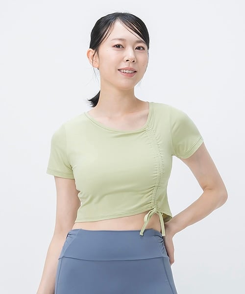 【SUKALA】カップ付きアシムギャザーTee