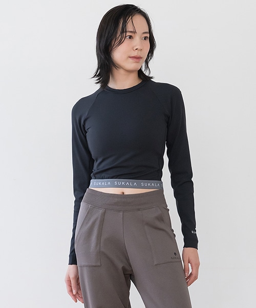 【SUKALA】ロゴジャガードロングスリーブトップス