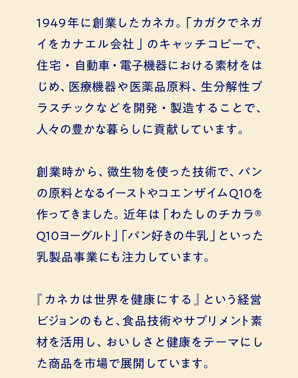 1949年に操業したカネカ。