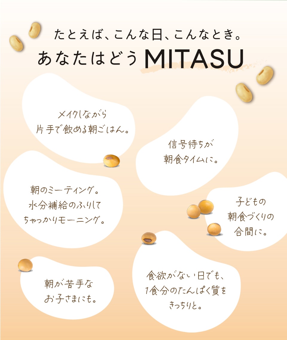 たとえば、こんなに、こんなとき。あなたはどうMITASU