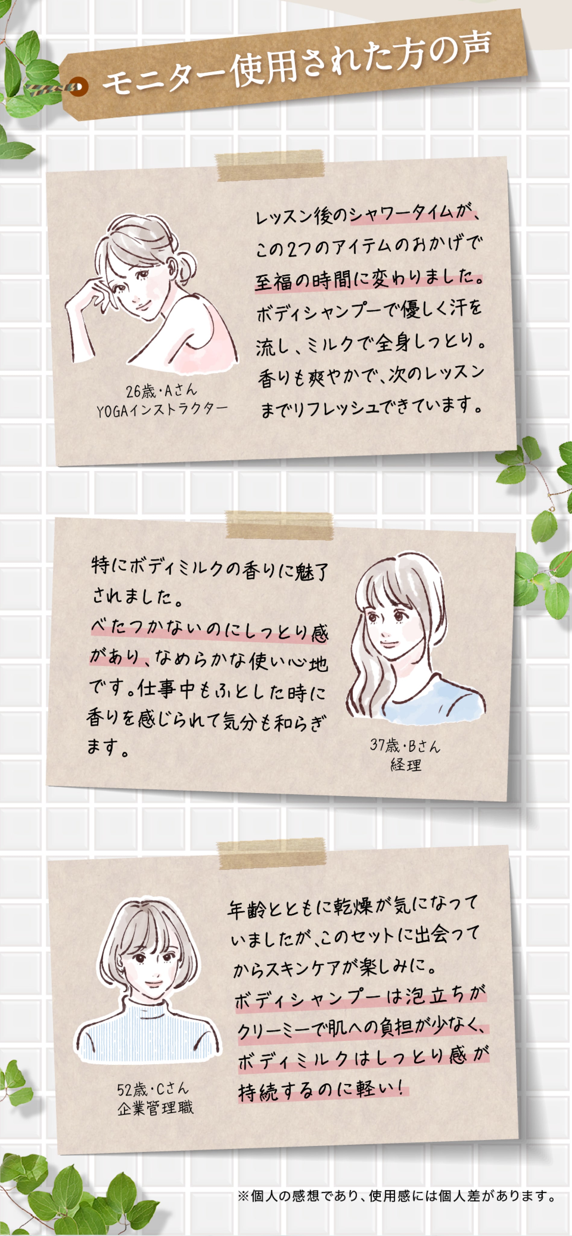 モニター使用された方の声