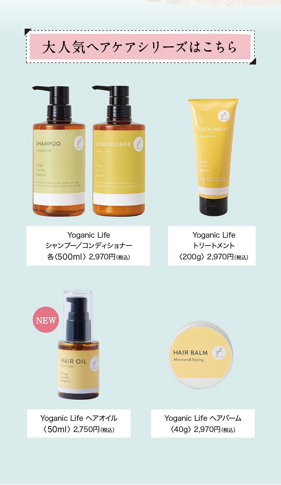 大人気ヘアケアシリーズはこちら