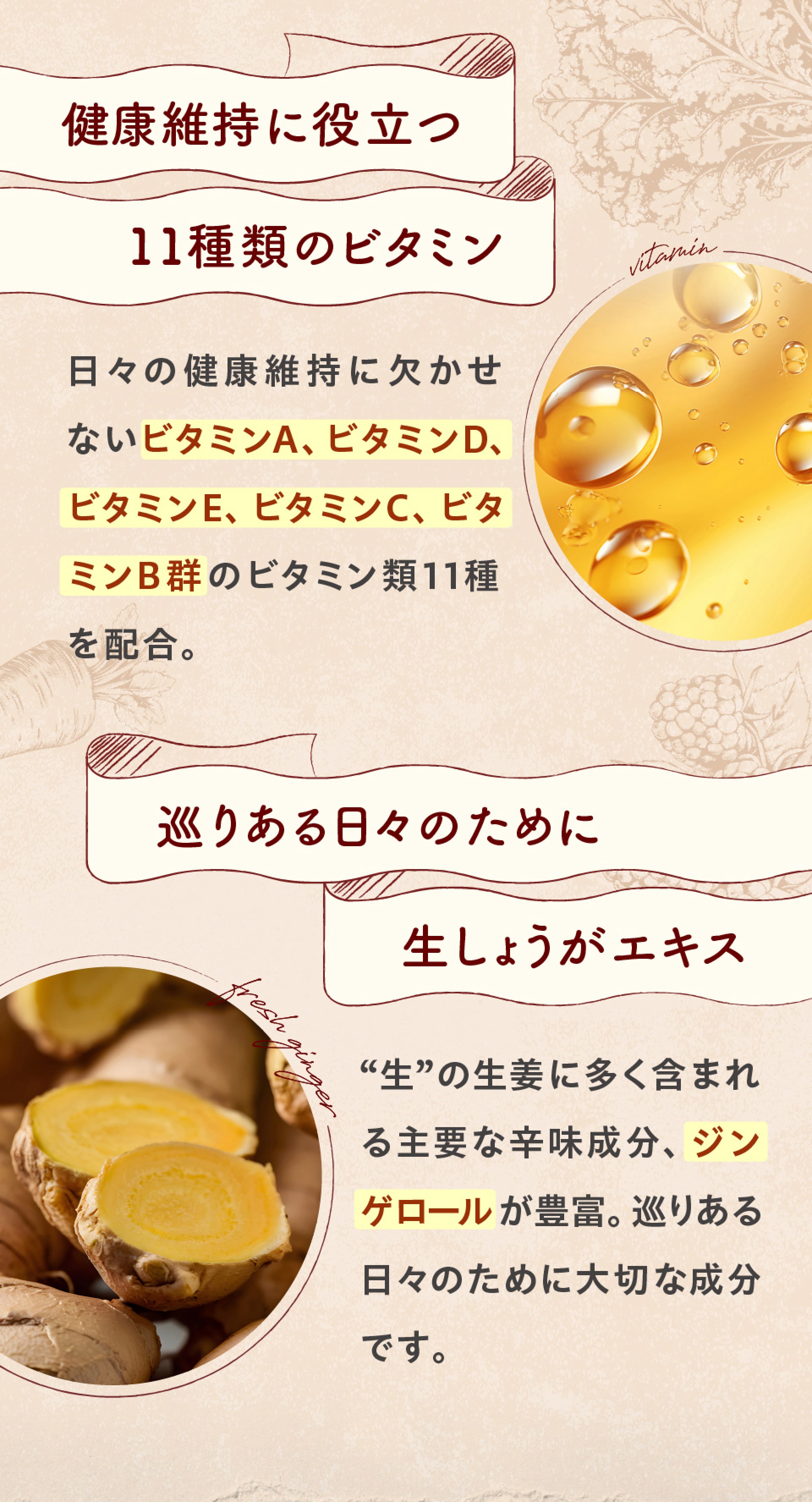 健康維持に役立つ11種類のビタミン